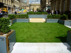 Newcastle NE1's Grey Street Garden from summer 2011 (14 Aug 2011). Photograph by Graham Soult