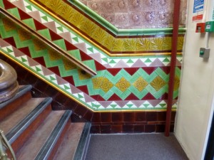 Staircase inside Tamworth Co-op's 1903 building (21 Dec 2012). Photograph by Graham Soult