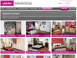 Bedroom furniture on the Walmsley's website (5 Dec 2012)