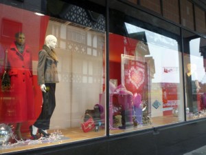Shop window at Chesterfield Co-op (10 Nov 2011). Photograph by Graham Soult