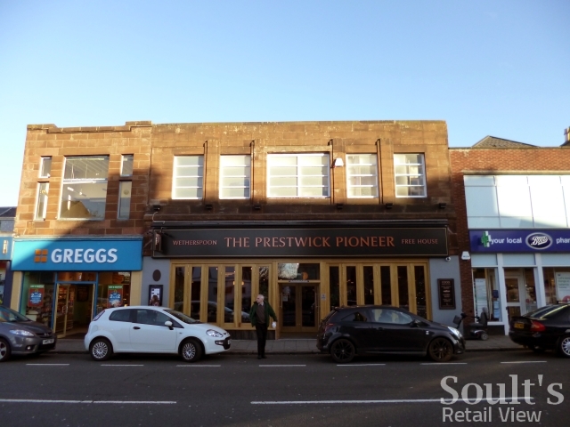 Former Woolworths (now Wetherspoon's), Prestwick (21 Nov 2012). Photograph by Graham Soult