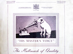 1951 advert for HMV - "The Hallmark of Quality". Photograph by Graham Soult