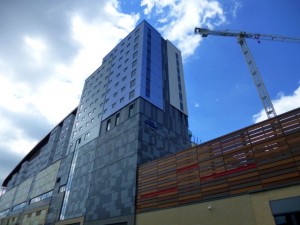 One of the student accommodation blocks (17 May 2013). Photograph by Graham Soult
