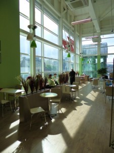 Instore cafe at Tesco Extra, Gateshead (17 May 2013). Photograph by Graham Soult