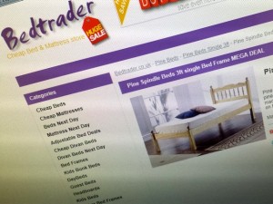 Typical Bedtrader product page (6 Jun 2013). Photograph by Graham Soult
