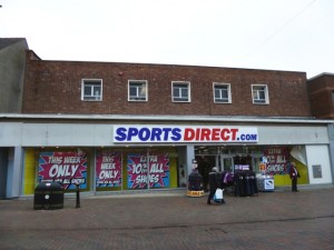 Former Woolworths (now Sports Direct), Stafford (3 Feb 2013). Photograph by Graham Soult