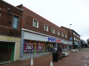 Rear of former Woolworths (now Sports Direct), Stafford (3 Feb 2013). Photograph by Graham Soult