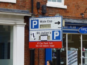 Visitors seeking out Shrewsbury's current car parks need their wits about them (10 Jun 2013). Photograph by Graham Soult