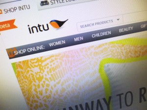 Intu.co.uk homepage, with Intu logo (11 Jul 2013). Photograph by Graham Soult