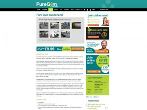 Sunderland coverage on Pure Gym website (7 Jul 2013)