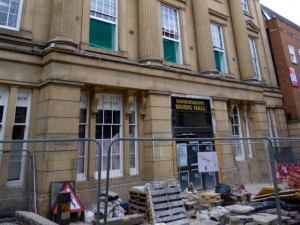 Ongoing redevelopment of former theatre in Shrewsbury (10 Jun 2013). Photograph by Graham Soult