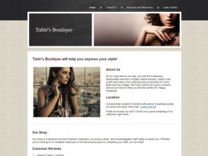 Tahir's Boutique homepage (8 Jul 2013)