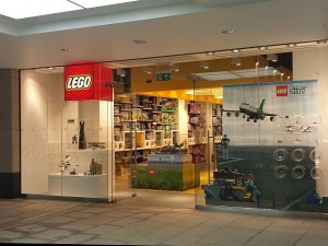 Lego Store frontage at Trinity Leeds (15 Aug 2013). Photograph by Graham Soult