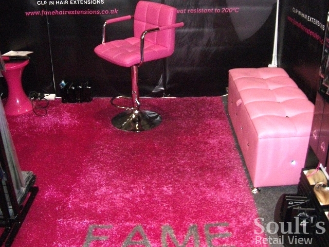 Use of pink Arttra artificial grass at the Salon International trade show in 2013