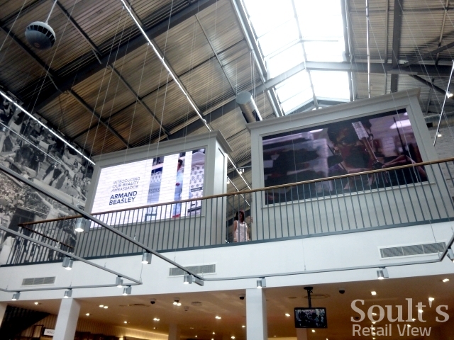 Digital screens at Sandersons department store (1 Sep 2016). Photograph by Graham Soult