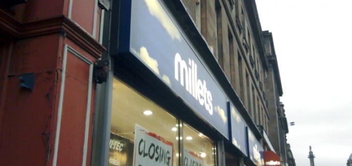 Millets in Newcastle, prior to closure (6 Oct 2009). Photograph by Graham Soult