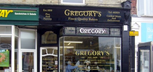 Gregory's bakers in Bishop Auckland (6 Feb 2010). Photograph by Graham Soult