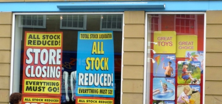 Closing down sale at Robbs in Hexham (30 May 2010). Photograph by Graham Soult