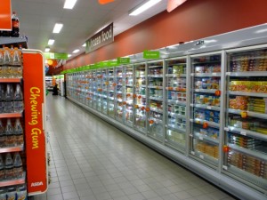 Frozen aisle, Asda Supermarket, Gateshead (8 Aug 2011). Photograph by Graham Soult