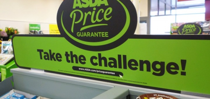 Point-of-sale promotion of the Asda Price Guarantee. Photograph by Graham Soult