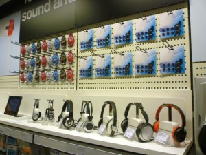 Headphones, Clas Ohlson, Newcastle (23 Aug 2011). Photograph by Graham Soult