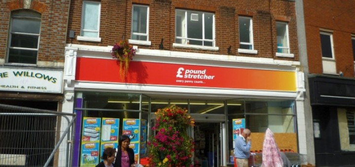 Poundstretcher (formerly Woolworths and Alworths), Tiverton (9 Sep 2011). Photograph by Graham Soult