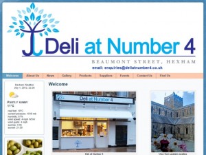 Screenshot of Deli at Number 4 website (1 Jul 2012)