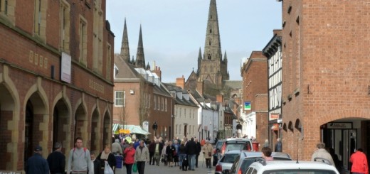 Cathedral and Conduit Street, Lichfield (19 Mar 2010). Photograph by Graham Soult