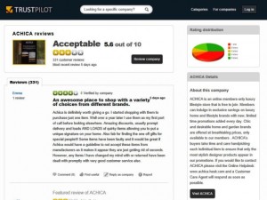 Achica reviews at Trustpilot (8 Nov 2012)