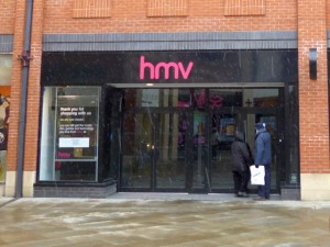 Closed-down HMV in a snowy Durham (26 Mar 2013). Photograph by Graham Soult