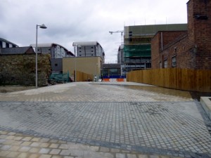 Bewick Way, connecting Trinity Square with Jackson Street in Gateshead (21 Apr 2013). Photograph by Graham Soult