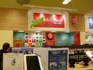 Click & Collect area at Tesco Extra, Gateshead (17 May 2013). Photograph by Graham Soult