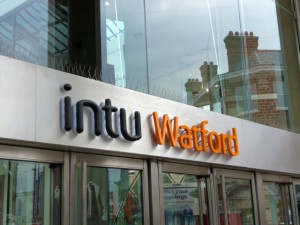 Intu Watford signage (7 Jun 2013). Photograph by Graham Soult