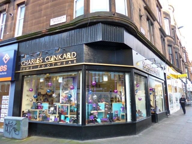 Charles Clinkard store in Byres Road, Glasgow (7 Dec 2012). Photograph by Graham Soult
