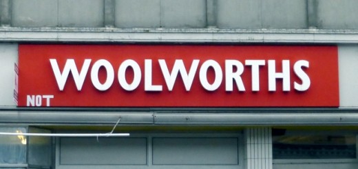 Fascia of 'Not Woolworths' in Coatbridge (4 Dec 2014). Photograph by Graham Soult