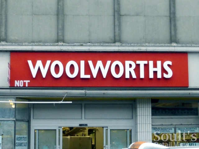 Fascia of 'Not Woolworths' in Coatbridge (4 Dec 2014). Photograph by Graham Soult